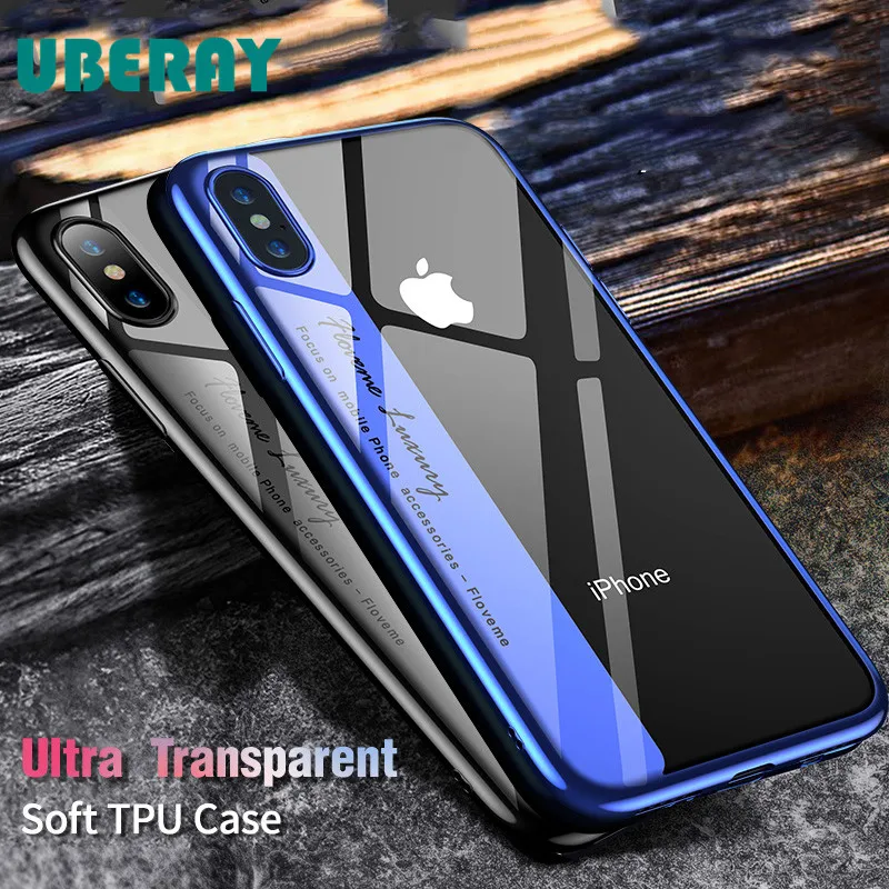 

Luxury Phone Case For iPhone 8 7 Plus Transparent Plated Soft TPU Cases For iPhone X 10 6s 6 Plus 8 Silicone Cover Capa