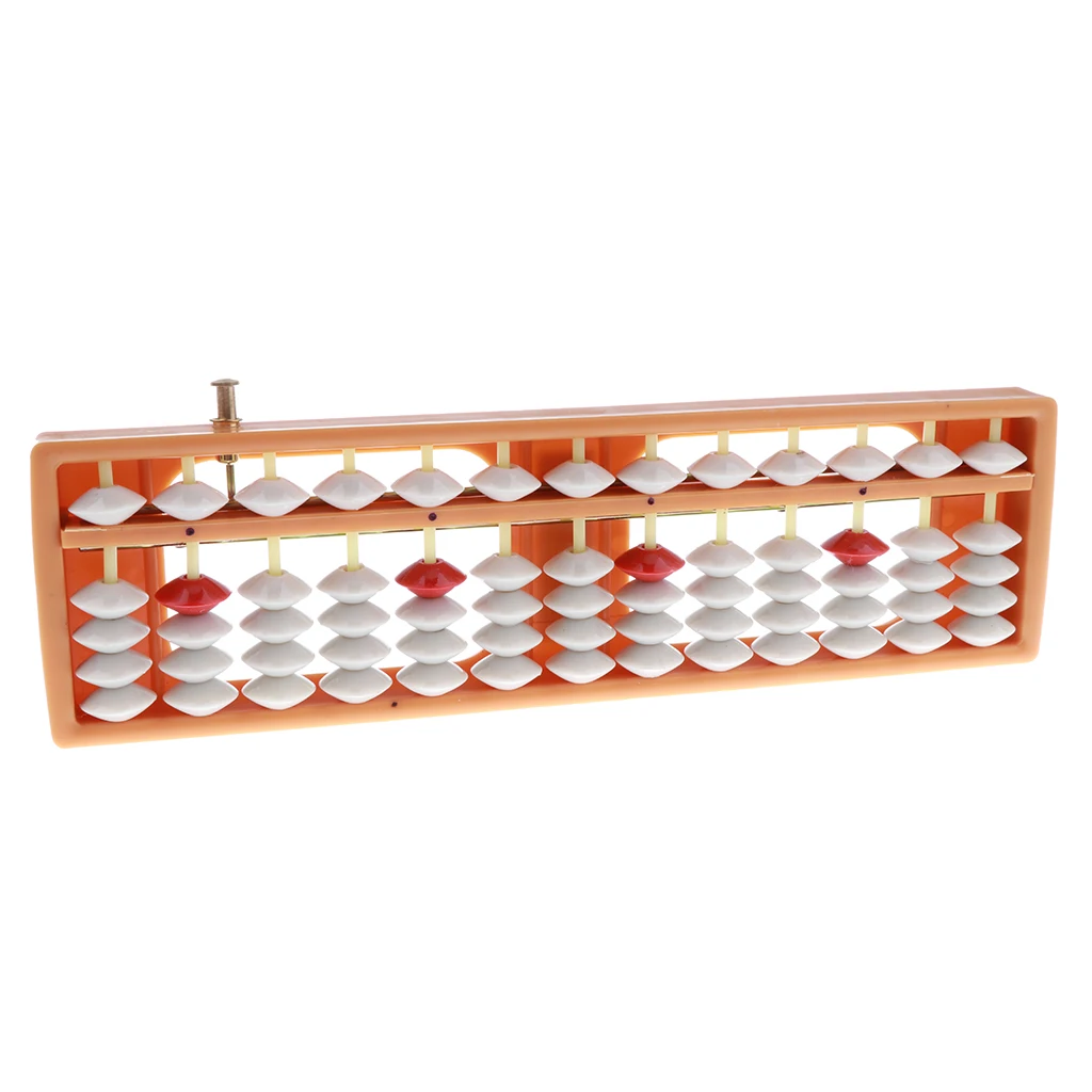 Orange 13 Rows Japanese Soroban Style Abacus Mathematics Child Counting Tool 