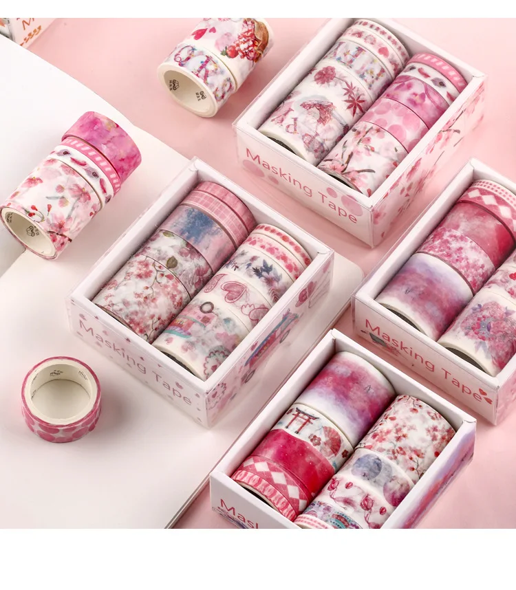 10 шт./компл. милые с рисунком растений листьев лента Washi Kawaii Flower малярный скотч КИТ декоративная лента для Стикеры Скрапбукинг DIY Фотоальбом