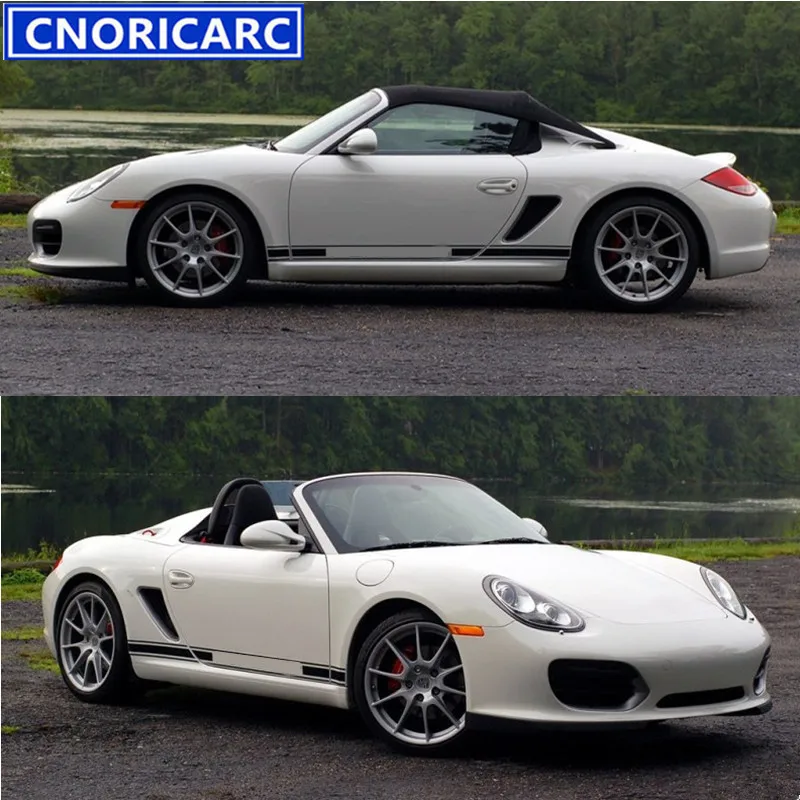 

CNORICARC Car Side Skirt Sticker Sport Lines Styling Vinyl Decal Body Customized Garden Decals For Porsche 911 Cayenne