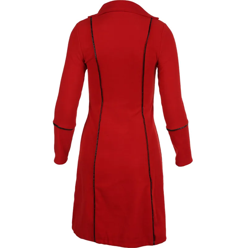 Костюмы для взрослых женщин в викторианском стиле, черный, красный смокинг, фрак, длинная куртка, стимпанк, неравномерное пальто, наряд, пальто, униформа