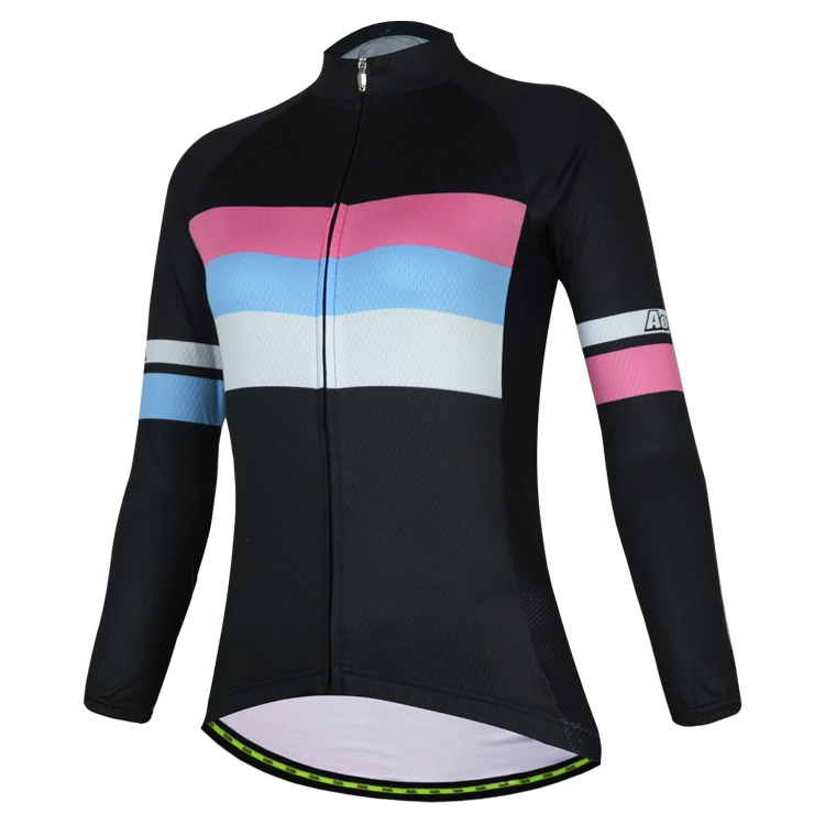 Winter thermal fleece 2017 Women cycling jersey long sleeve/ Pro team