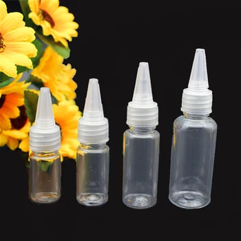 

100pcs Plastic Spun Bottle Cosmetic Packaging Empty Small Clear 10ml Needle Tip Bottles Glue Tube Mini Sample Container Tubes