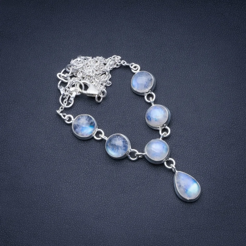 

Natural Rainbow Moonstone 925 Sterling Silver Y-Shaped Necklace 19 1/2" R2744