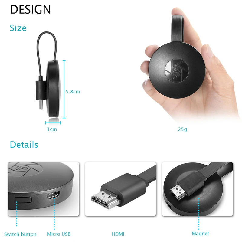 256MB Ezcast Miracast Any Cast Airplay Hdmi Tv Stick Wifi Display Receiver Dongle For Ios Android Tv Stick Pad Tv 1080P DLNA