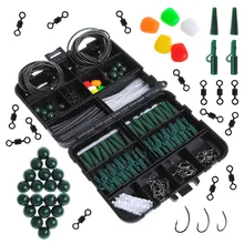 Набор 257 рыболовные снасти для ловли карпа в коробке, безопасные зажимы, крючки, поворотные оснастки, рыболовные трубки, рыболовные бусины, аксессуары