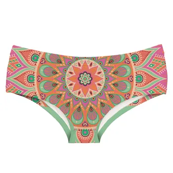

LEIMOLIS MANDALLA ORANGE funny print sexy hot panties female kawaii Lovely underwear push up briefs women lingerie thongs