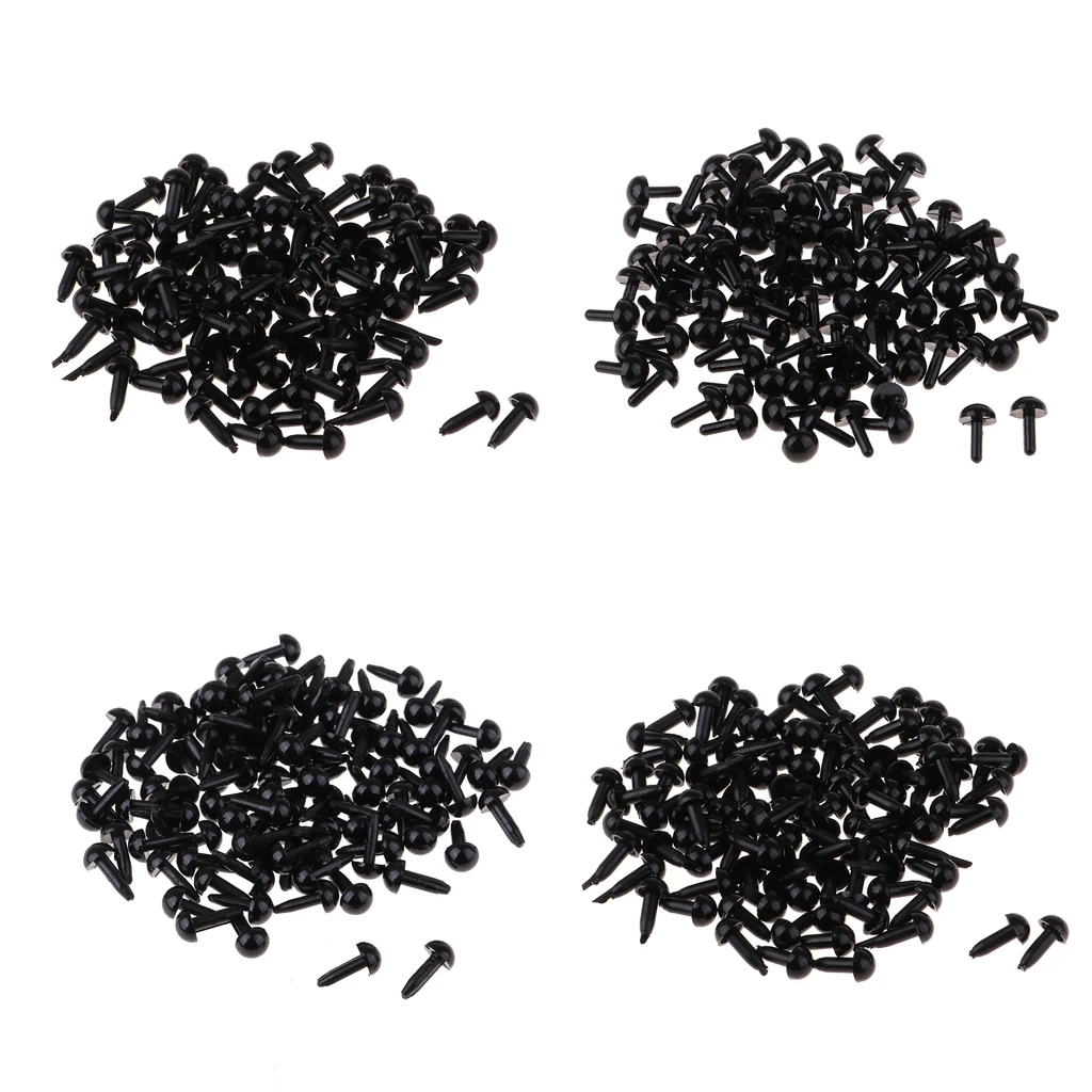 MagiDeal 100Pcs Black Acrylic Safety Eye Eyeballs Doll Puppets Toy DIY Craft for dolls accessories kids DIY craft materials