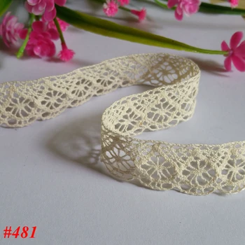 

20yards/lot 18mm Ivory white design lace fabric ribbon 100% cotton lace trim sewing material scrapbooking accessories NO481