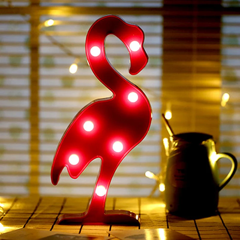 LED Night Animal Light 3D Pink Flamingo Night Light Wedding Festival