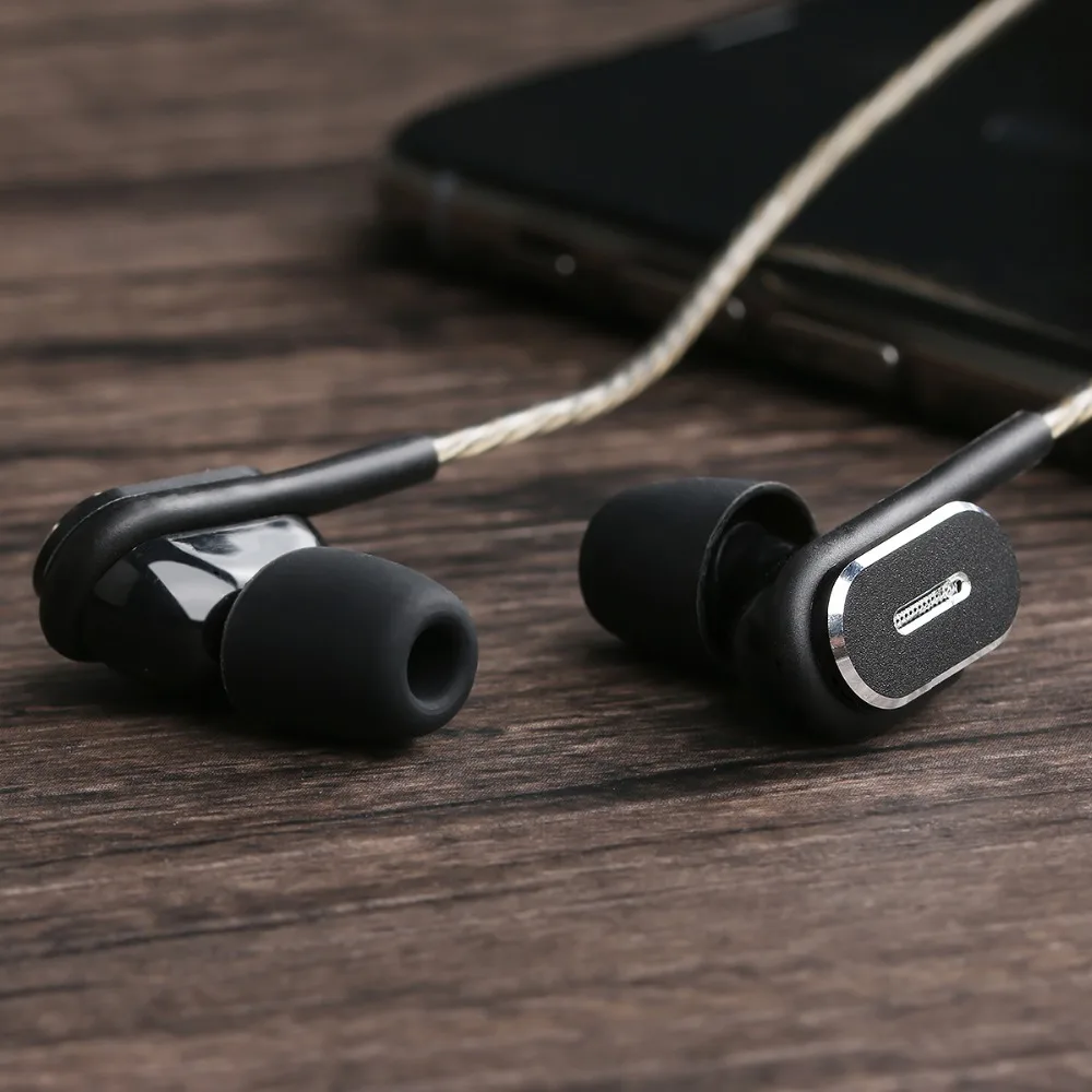 Mijiaer D3 Hifi наушники с микрофона двойной Динамический драйвер стерео гарнитура