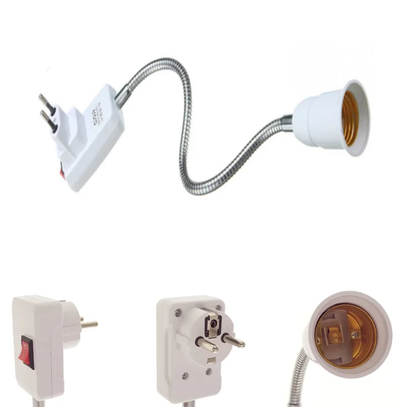 Newest E27 Flexible Extend Extension LED Light Bulb Lamp Base Holder Screw Socket Adapter Converter EU Plug | Освещение