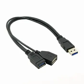 

New Arrival USB 3.0 Male to Dual USB Female Extra Power Data Y Extension Cable