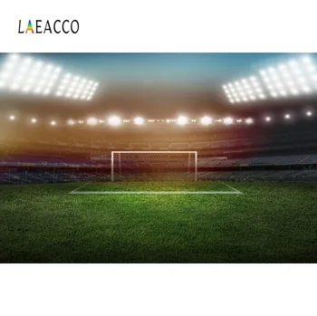 

Laeacco Football Stadium Goal Spotlight Birthday Party Night Scenic Photo Backgrounds Photographic Backdrops For Photo Studio