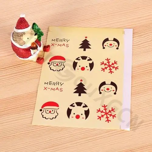 

400set DIY Baking seal stickers Santa Claus deer Gift Tags festival Favors Party Label Marks Accessories Christmas tree Burlap