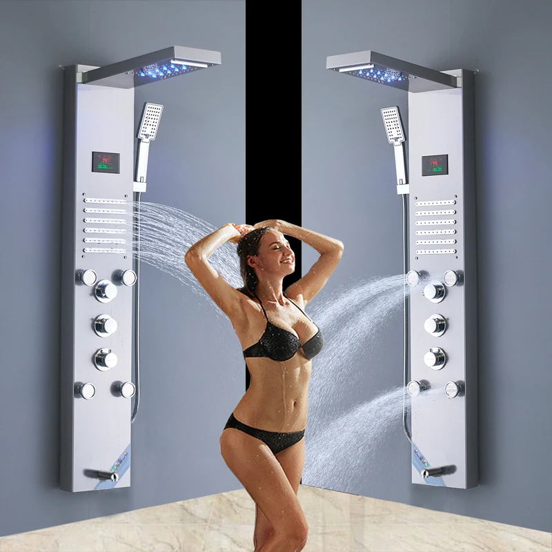 Luxury-Black-Shower-Column-Faucet-Led-Light-Wall-Mount-Bathroom-Bath-Shower-System-SPA-Massage-Sprayer (4)