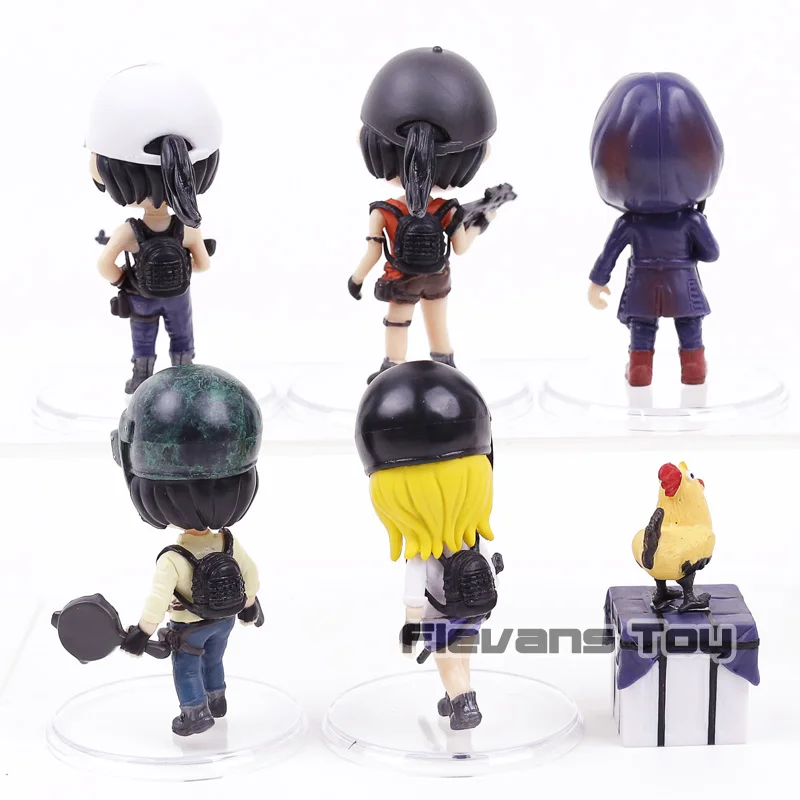  PUBG Playerunknown's BattleGrounds Q Version Mini PVC Action Figures Toys Car Decoration Dolls 6pcs