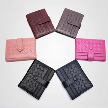 Мужская Тканые держатель карты натуральная кожа карты сумка женская тонкая овчина карты пакет