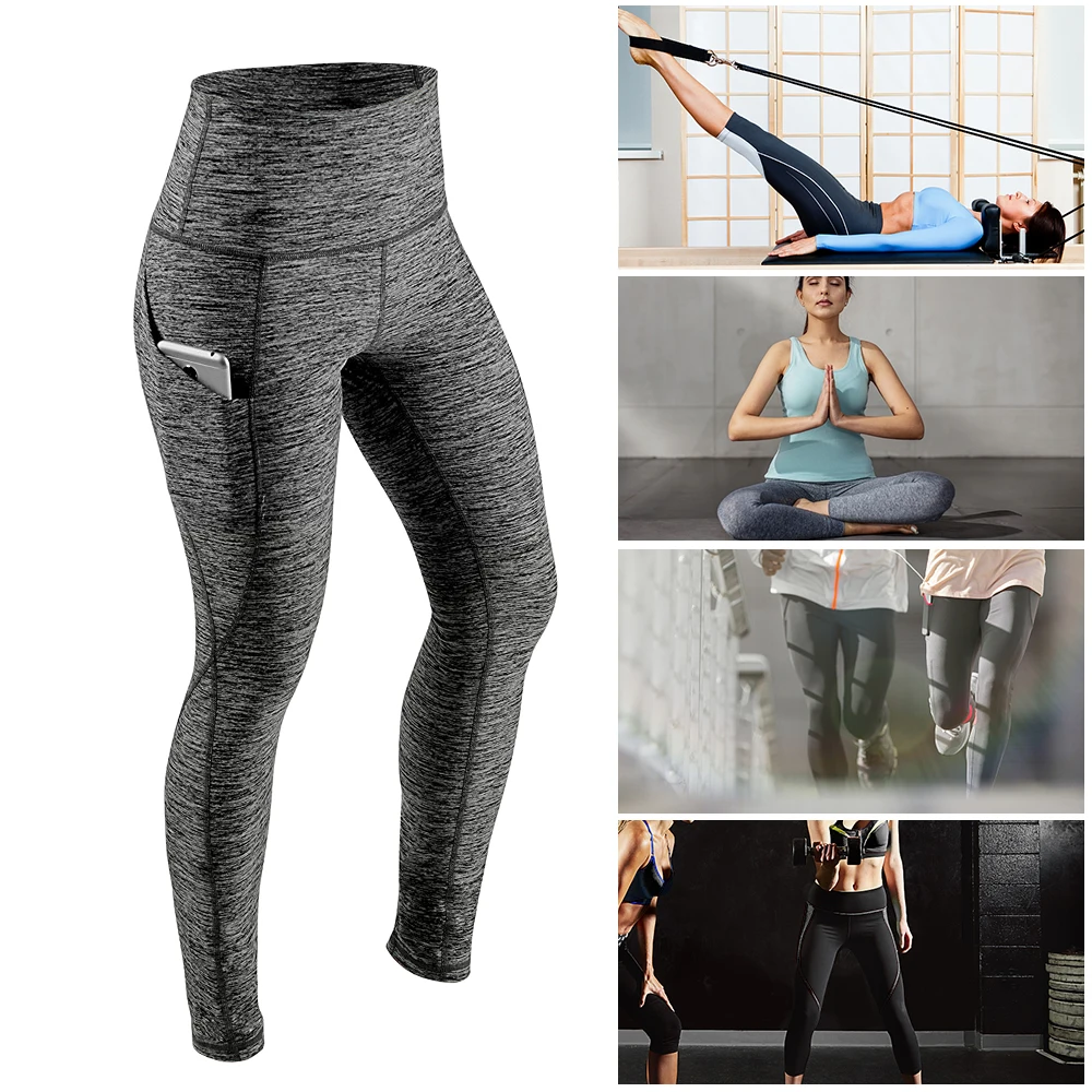 

Women's Yoga Pants Running Pants Tights Tummy Control Workout Running 4 Way Stretch Yoga Leggings Tights High Waist with Pocket