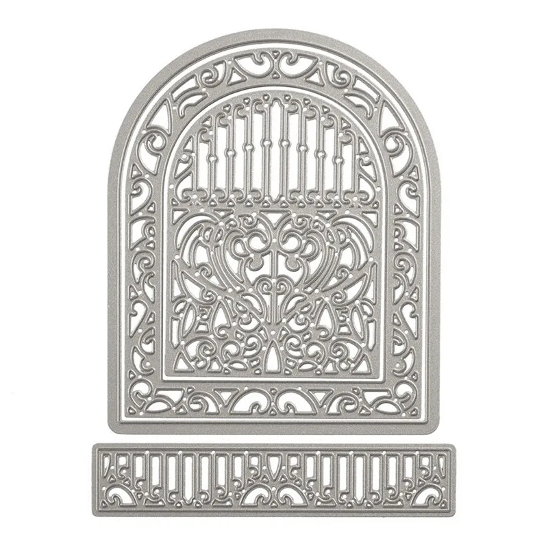 

YaMinSanNiO 2 Pcs/lot Metal Cutting Dies Scrapbooking For Card Making DIY Embossing Cuts New Craft Wrought Iron Pattern Window