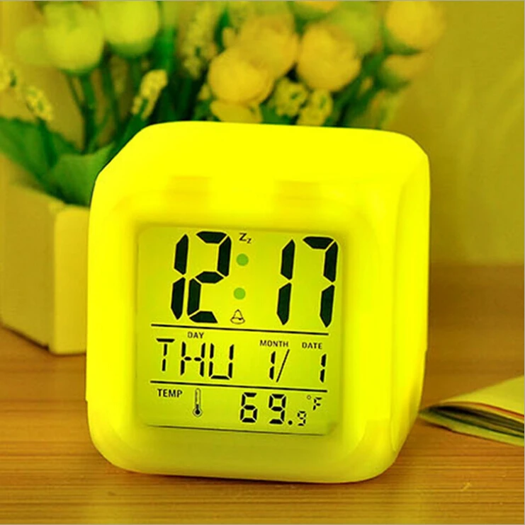 2015 new arrival free shipping LED night Light digital alarm clock