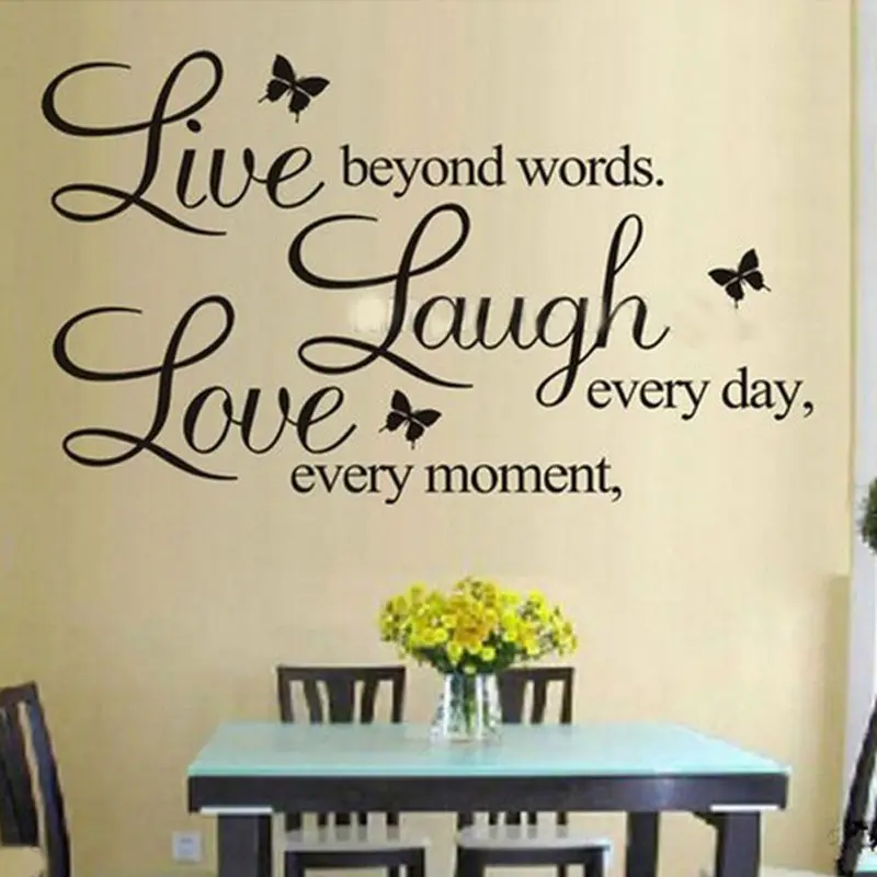 PVC Wall Stickers Home Decor Live Love Laugh Letters ...