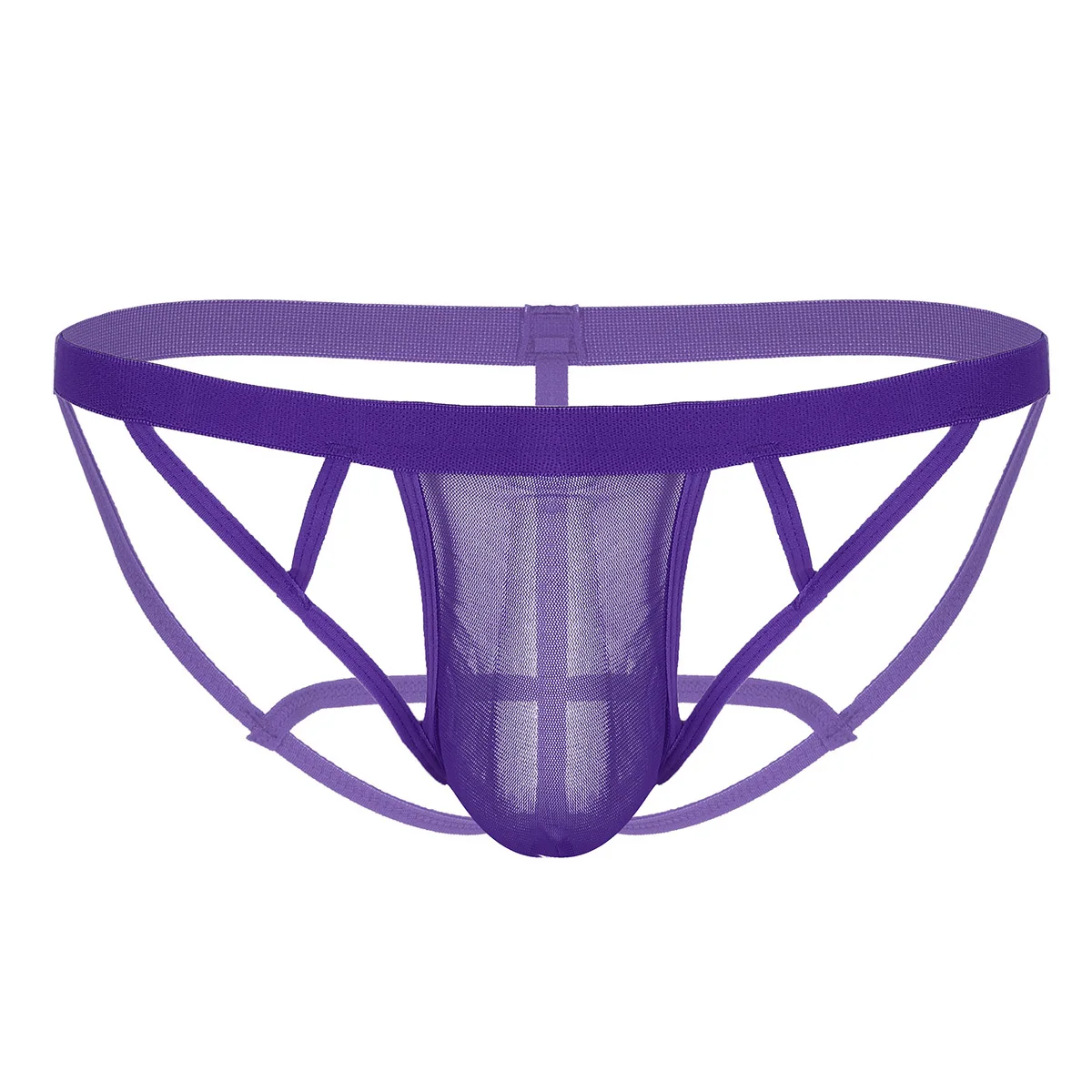 Мужское пикантное белье из ткани типа органди кружевные сексуальные трусики полый крест пояс Сумка для нижнего белья D2G стринги и стринги мужские трусы нижнее белье - Цвет: Purple