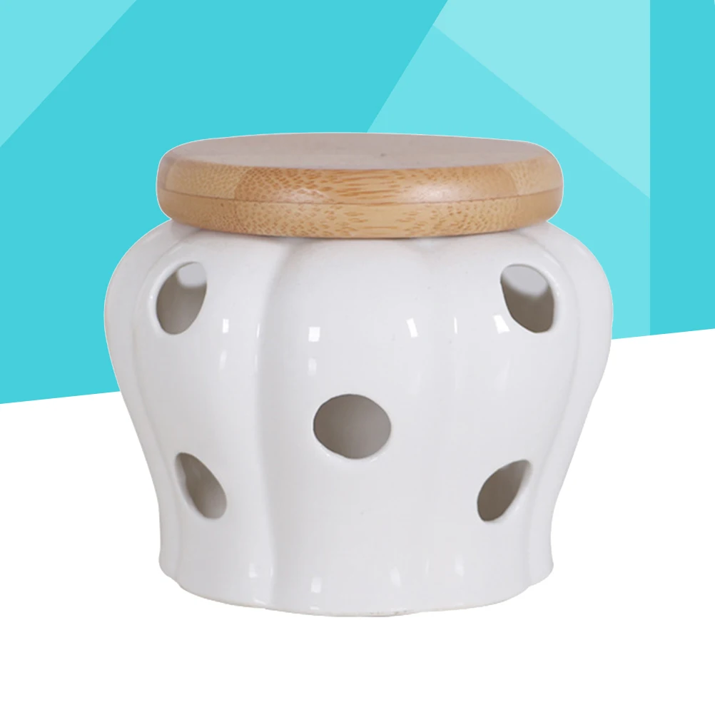 1 шт. круглый чеснок, имбирь керамика банки для хранения банку контейнеры с крышки из бамбука для чеснока запечатывания Кухня имбиря