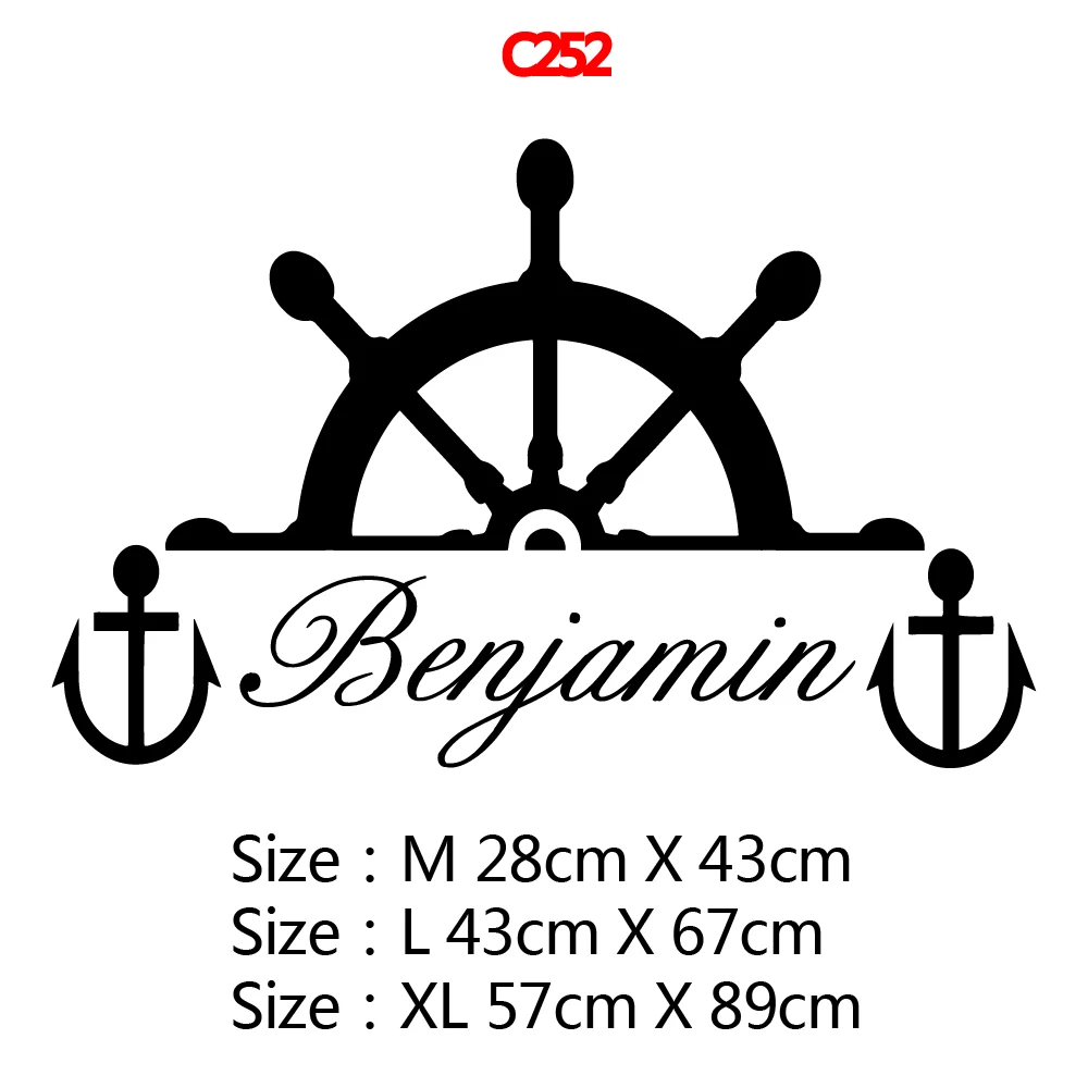 Custom Name Rudder Wall Stickers Art Wall Decor For Baby Room Kids Rooms Decoration Decal Creative Stickers