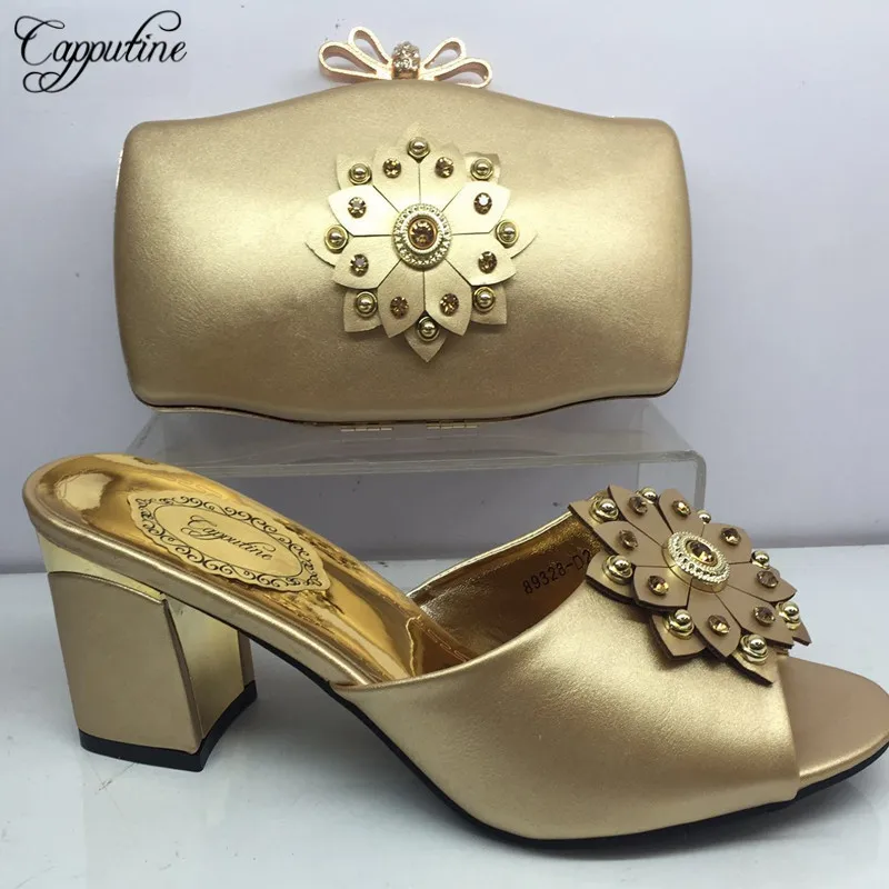 Capputine/комплект из обуви и сумки в африканском стиле для вечеринки со стразами