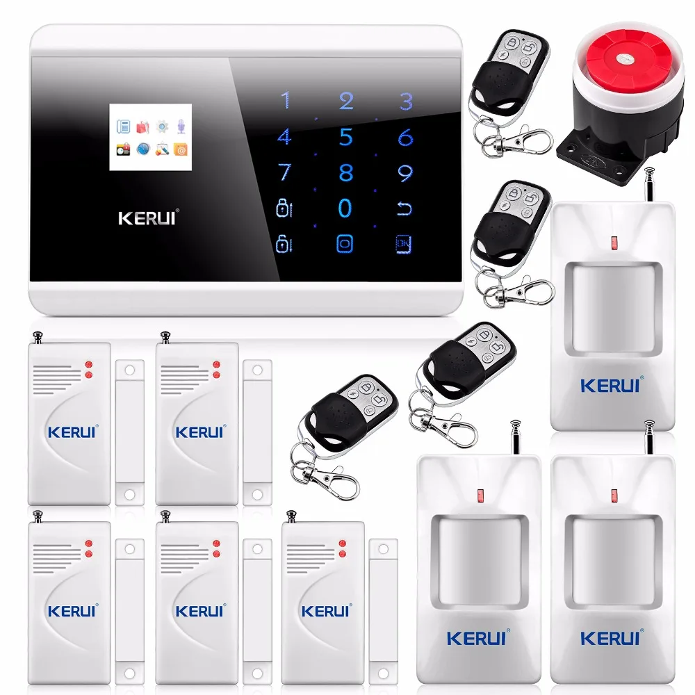 

KERUI English Russian Spanish French Language GSM  Alarm Security System Wireless Wired Alarm Dual APP Remote Control