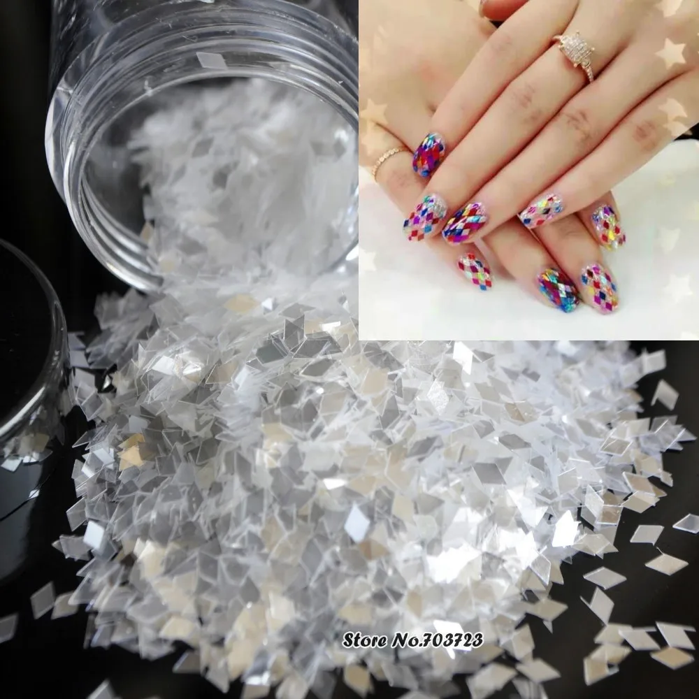 Buy Clear White UV Gel Nail Diamond Powder Toes Large