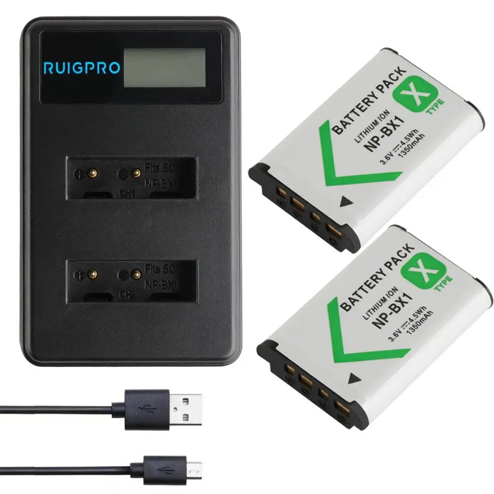 

Battery NP-BX1 NP BX1 Battery+ USB Charger for Sony DSC RX1 RX100 M3 M2 RX1R GWP88 PJ240E AS15 WX350 WX300 HX300 HX400