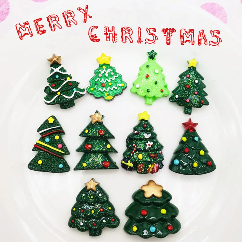 

7 Pcs/lot Slime Charms Christmas Tree Resin Slime Filler For Kids Lizun Plasticine DIY Slime Accessories Supplies Decoration
