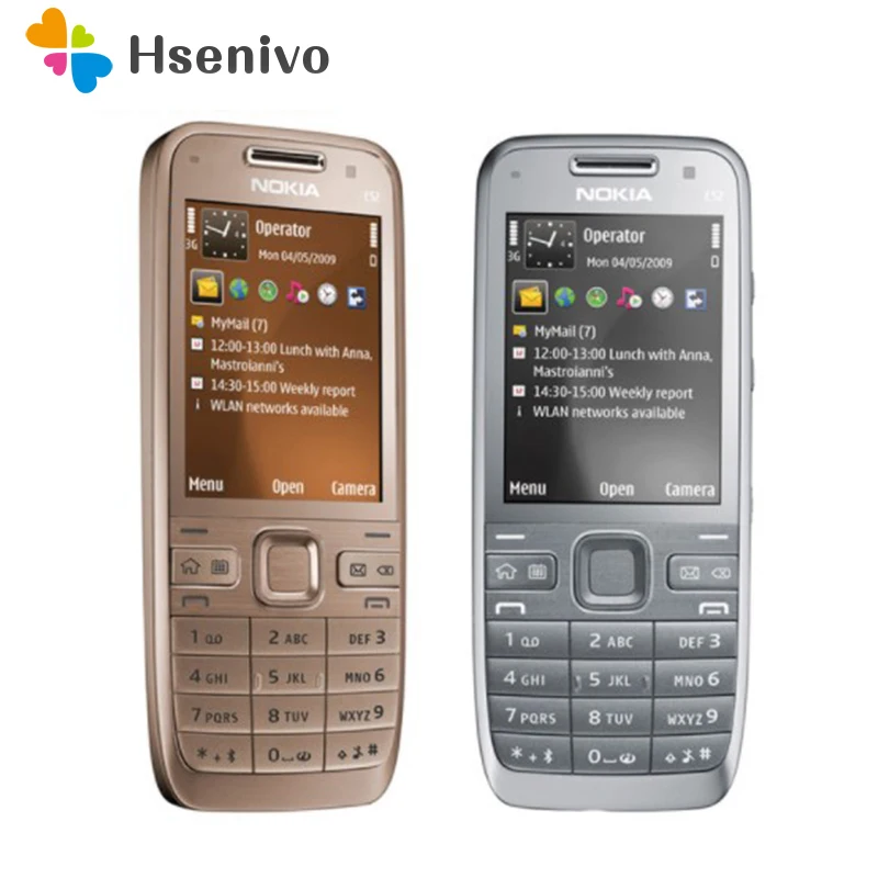 E52 Оригинальный разблокирована Nokia E52 GSM WCDMA сотовый телефон Wi-Fi Bluetooth gps 3.2MP Камера телефон Восстановленное