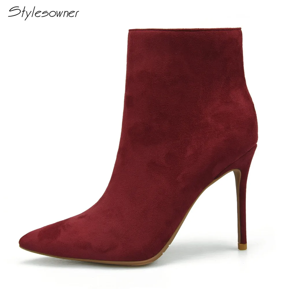 red wine ankle boots