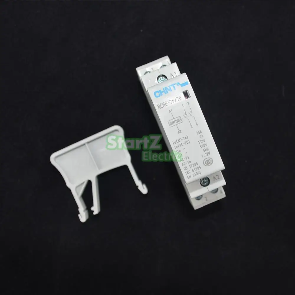 

High quality 20A AC24V 50Hz/60z 2NO Din rail Household Chnt AC Contactor HCH8-20/20 With Din rail