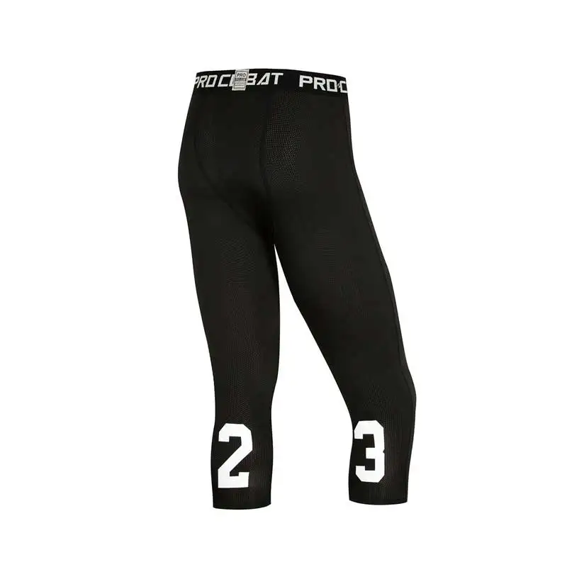 Capri Black Мужские капри, трико для бега, штаны для спортзала, бодибилдинга, баскетбола, упражнений, фитнеса, тренировок, спортивная одежда, укороченные Леггинсы E1023 - Цвет: Capri Black