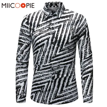 

New Brand Striped Printed Men Dress Shirt Formal Long Sleeve Brand Business Men Casual Shirt Regular Fit Social Masculina 4