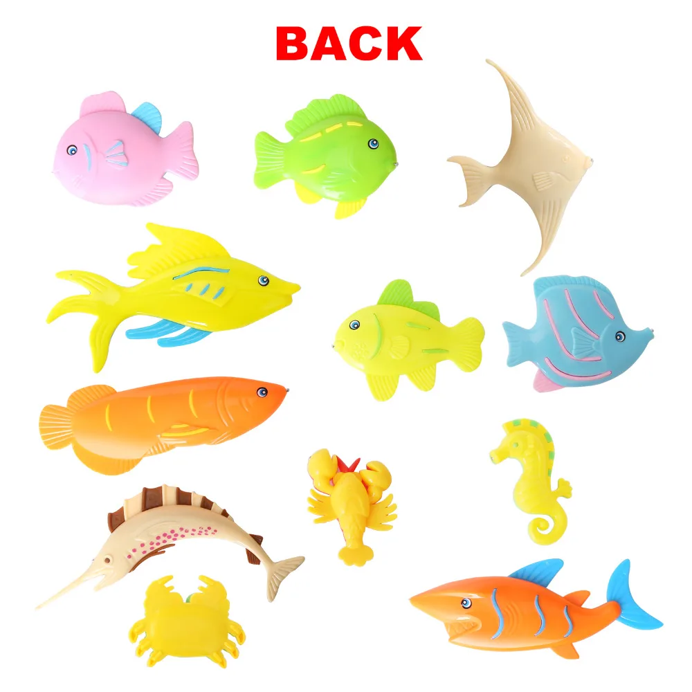 wonderful  13PCS Fish Magnetic Fishing Toys Bath Toys Colorful Magnet Fishing Game with Fishing Rod for Kids T