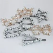 Women Girls barrettes pearl hair clip Ornaments Geometric hairpins with pearls Hair Jewelry Hair Clips Wedding Hair Accessories shinely kids adult hair clip with bow tie decoration hair ornaments hairpins big gold hair accessories hair clips for women