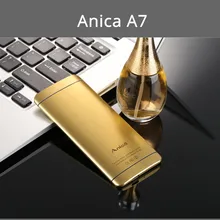 Anica A7 Telefone Com Super Mini Cartão Ultrafino Luxo Bluetooth 1.63 “polegada telefone À Prova de Choque À Prova de Poeira