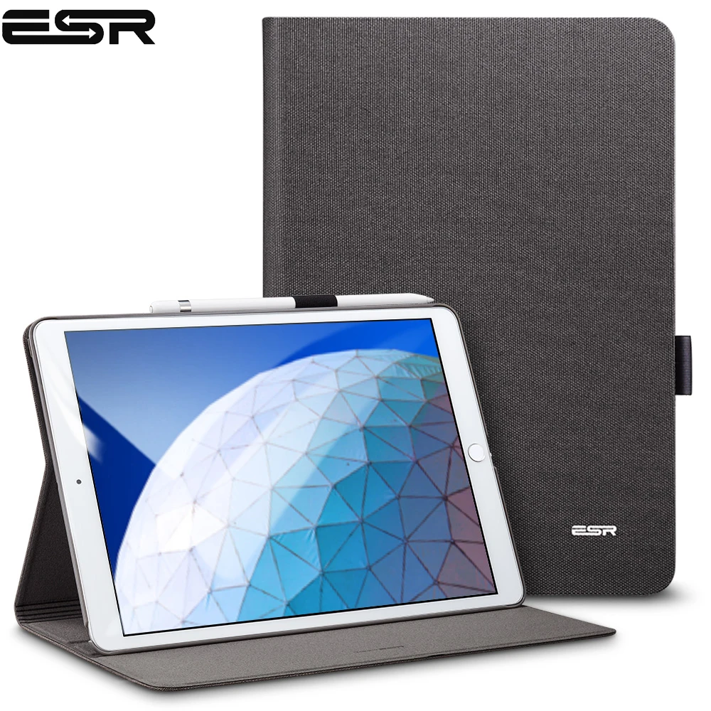 Baratos ESR caso para iPad 3 simplicidad 2019 de la tela de Oxford de cuero de la PU cubierta inteligente Folio con lápiz soporte para iPad 3 2019 de 10,5\