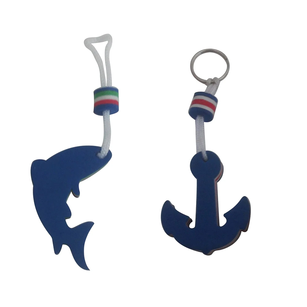 

2Pcs Safety EVA Dolphin and Anchor Floating Keyring Water Buoyant Keychain for Kayak Canoe Marine Nautical Boating Swim Beach