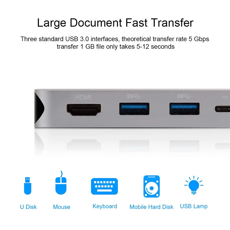 Адаптер USB 2020 10 в 1 Thunderbolt 3 0 4K HDMI 1080P VGA RJ45|Кабели VGA| |