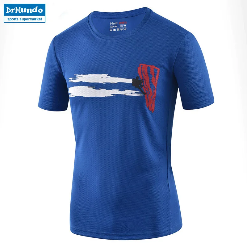 Men's Summer Outdoor Hiking Fast Drying Breathable T-shirts Short Sleeve Sports Gym Top Running Climbing T Shirts