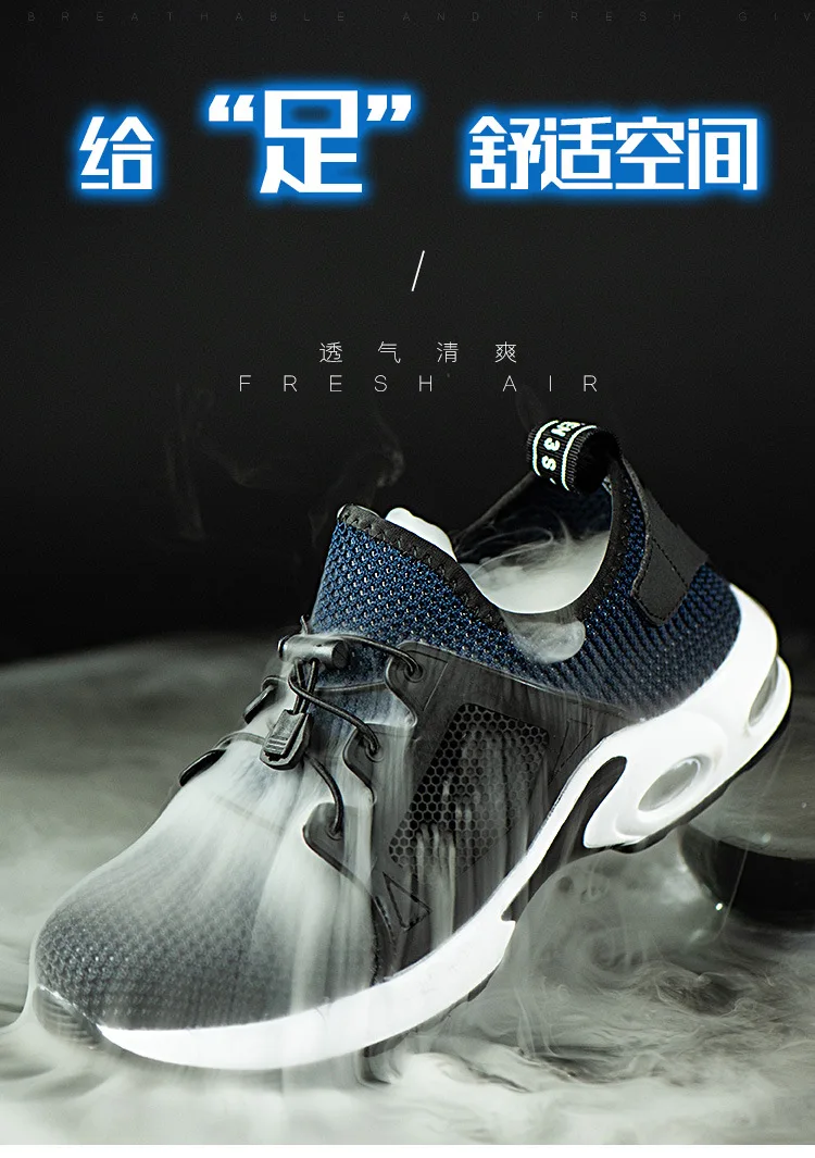 Men Safety Work Shoes Men Outdoor Steel Toe Footwear Military Combat Ankle Boots Indestructible Stylish Breathable Sneake