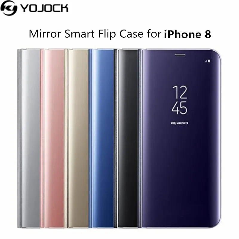 Mirror Case For iPhone 8 Clear View Flip Cases