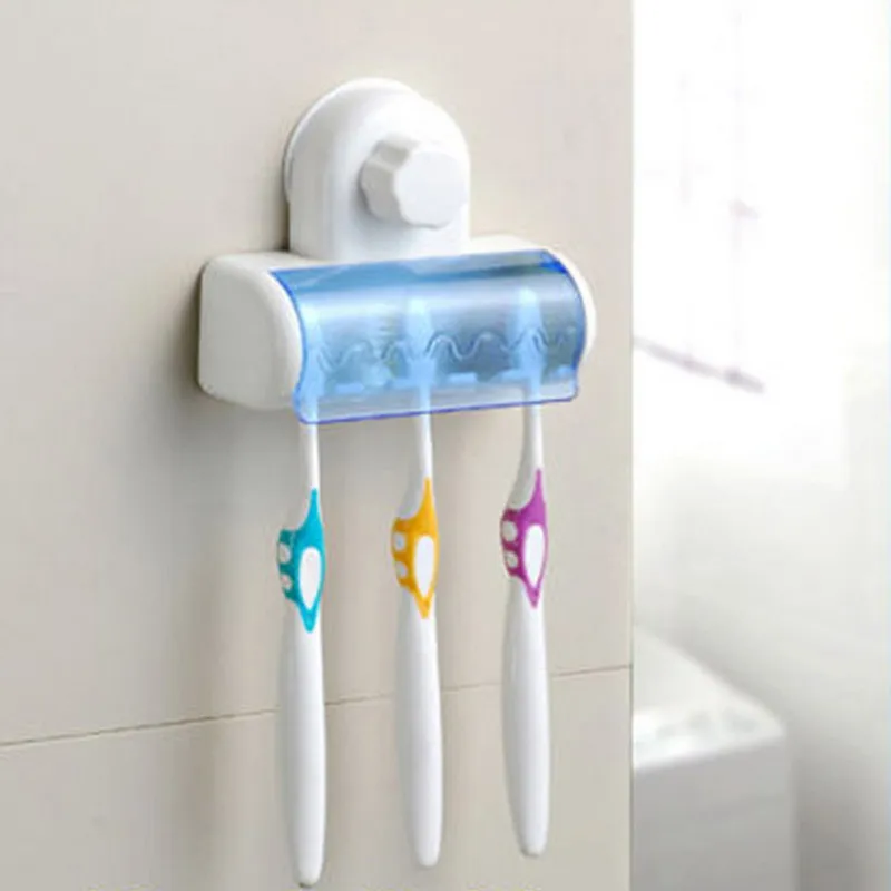 

5/6 Position Toothbrush Holder Bathroom Toothbrush Holding Stand with Suction Toothbrushes Rack Holder Bracket Plastic