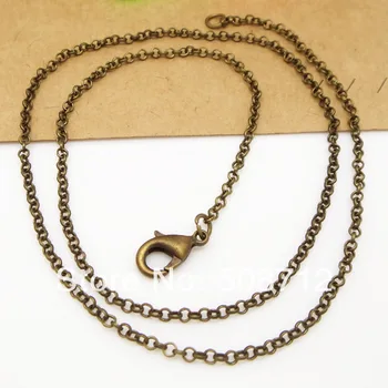 

Free Ship!!! 50piece 2.5mm 18"L Bronze Tone Metal Rolo Link Chain Necklace with Lobster Clasp